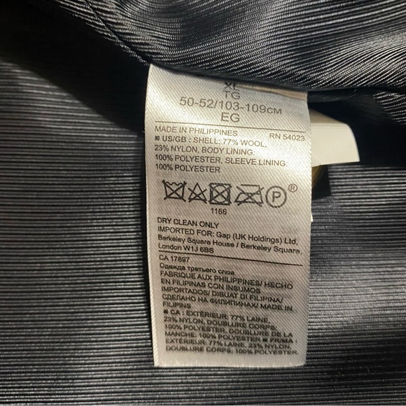 Banana Republic Pea Coat Wool Nylon Gold tone buttons with Emblem Fully Lined XL - Picture 15 of 16
